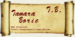 Tamara Borić vizit kartica